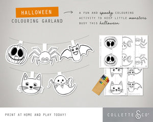 Halloween Printable Colouring Garland