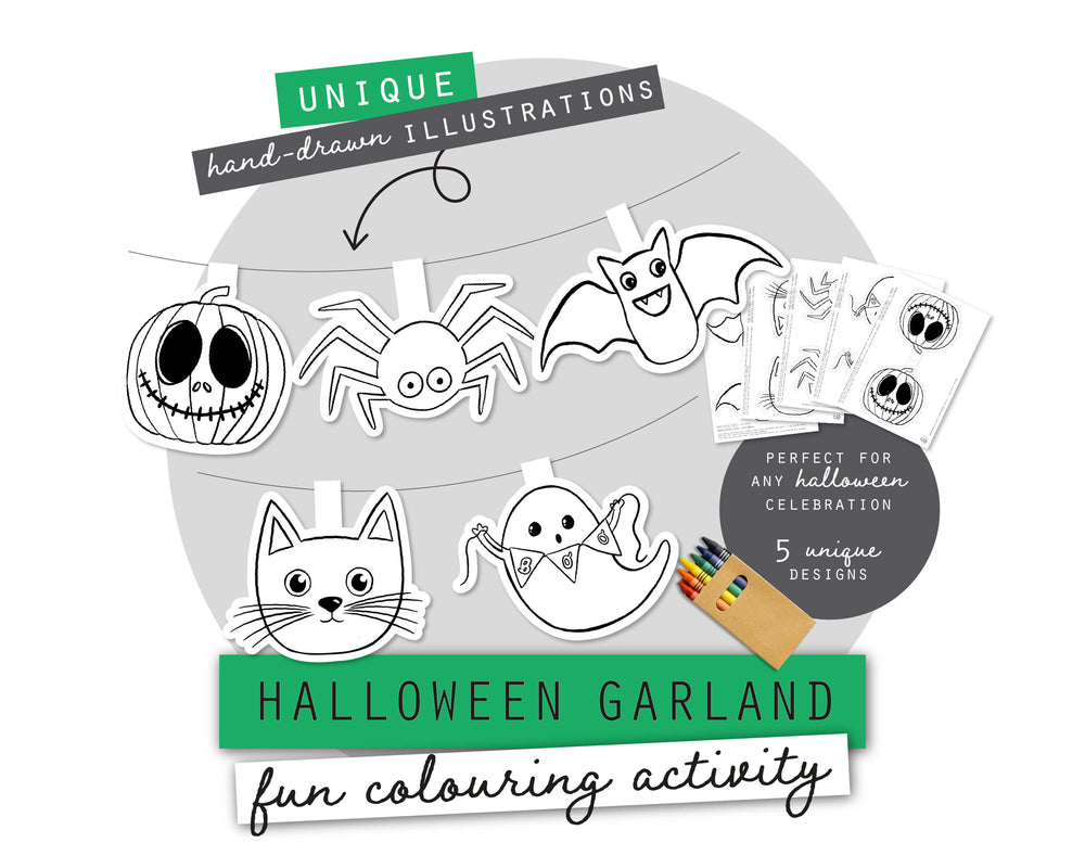 Halloween Printable Colouring Garland