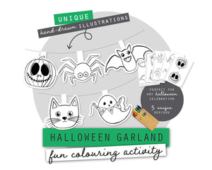 Halloween Printable Colouring Garland
