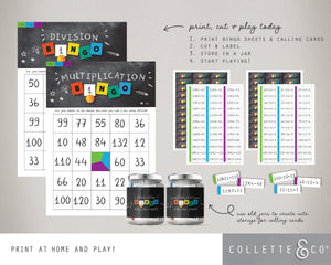 Multiplication & Division Printable Bingo BUNDLE