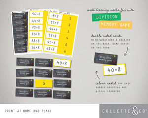 Division Printable Memory Game