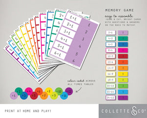 Division Printable Memory Game
