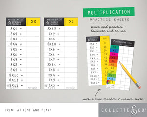 Multiplication Printable Practice Sheets