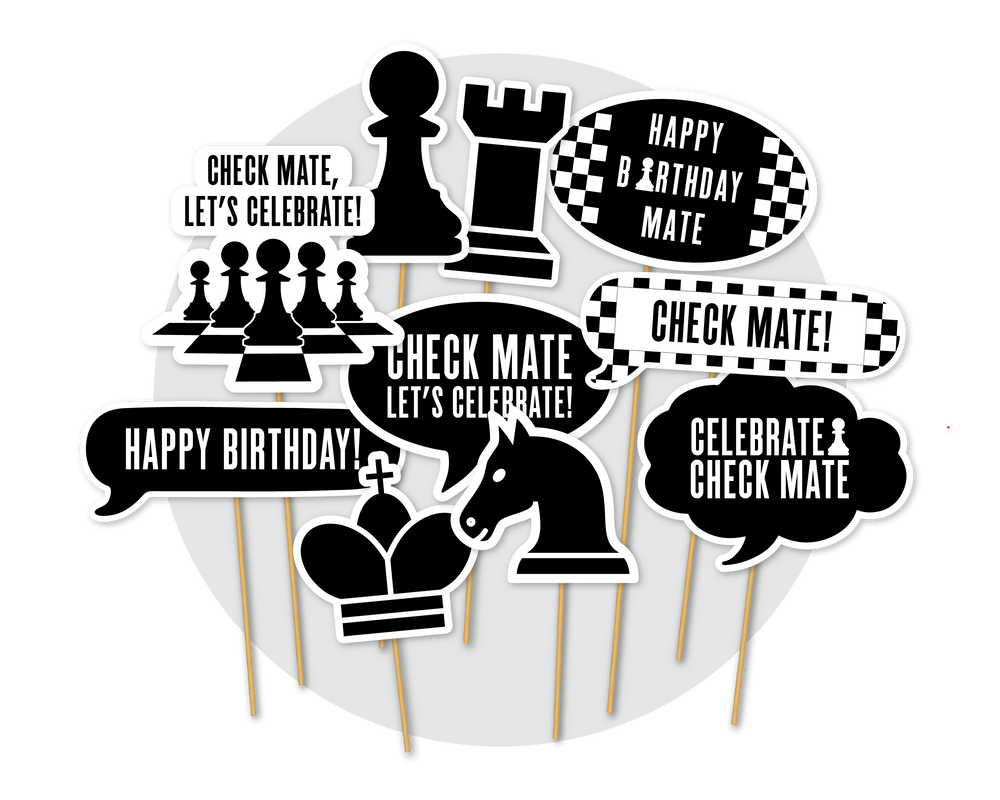Chess Party Printable Photo Booth Signs