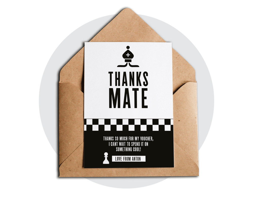 Chess Party Printable Thank You Card