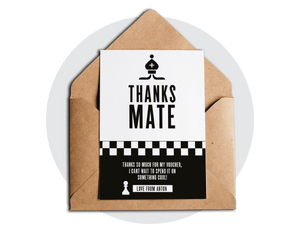Chess Party Printable Thank You Card