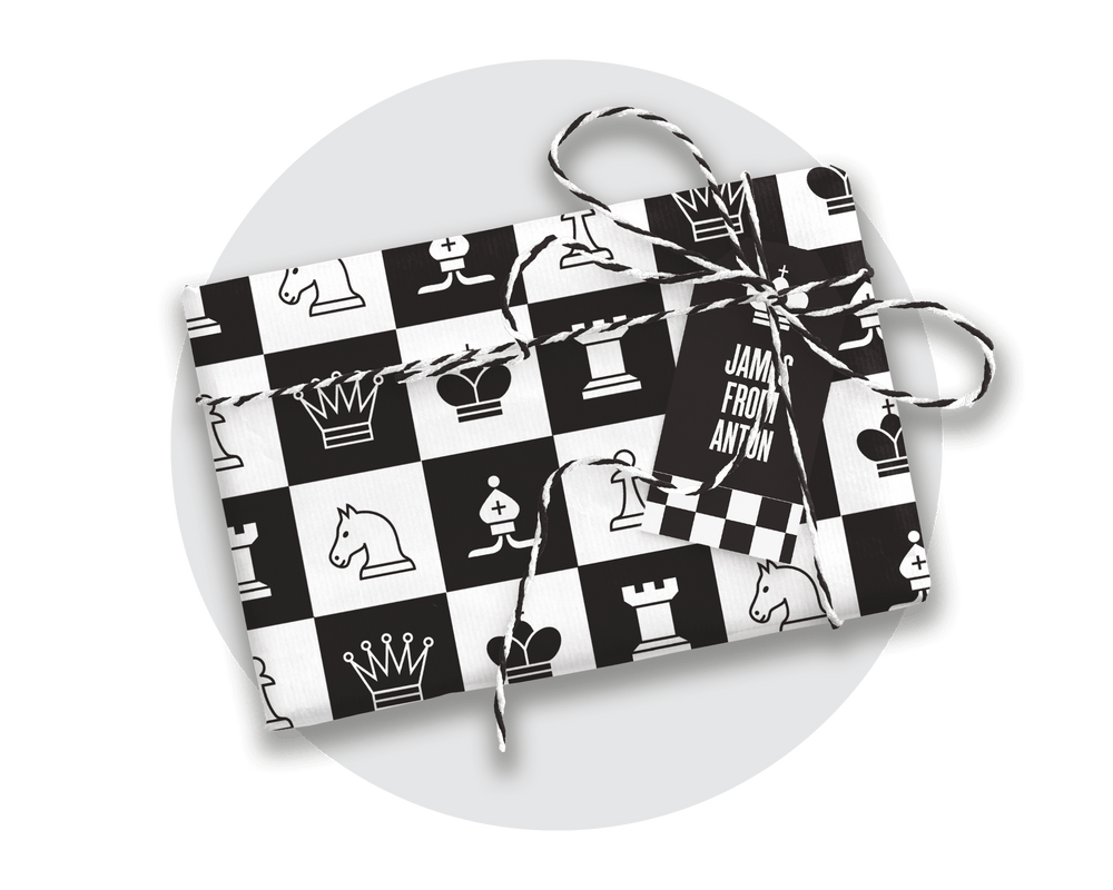 Chess Party Printable Wrapping Paper & Gift Tags