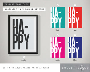 Choose Happy Wall Art