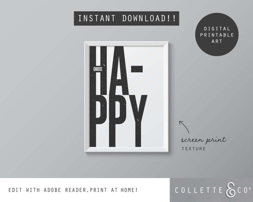 Choose Happy Wall Art 02