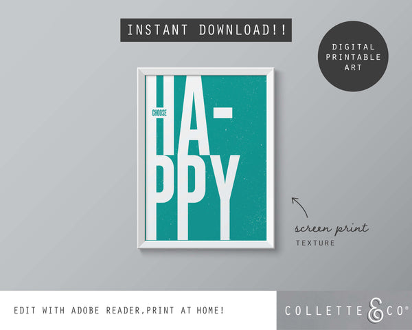 Choose Happy Wall Art 03
