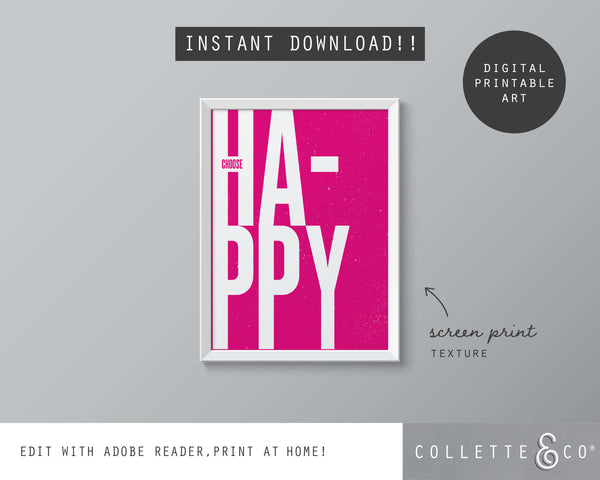 Choose Happy Wall Art 06