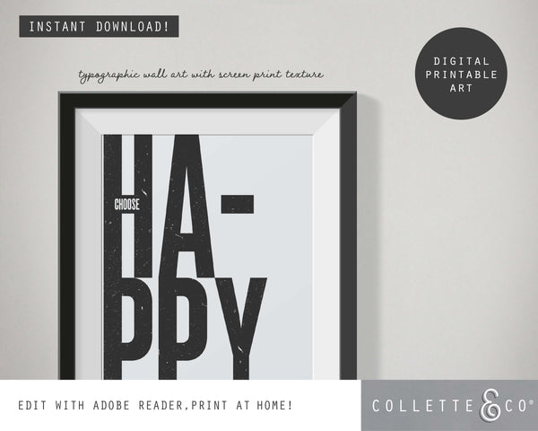 Choose Happy Wall Art 07