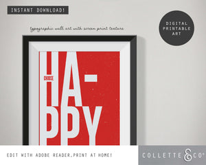 Choose Happy Wall Art 09