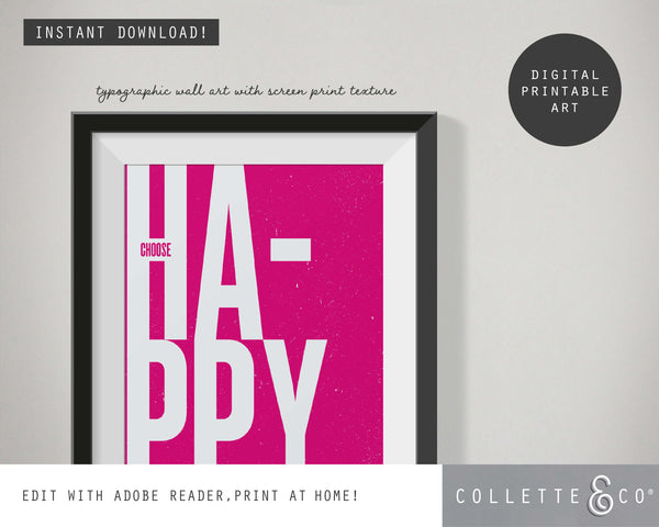 Choose Happy Wall Art 11