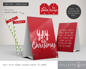 Christmas Eve Santa Treats Tent Card Labels