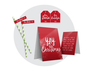 Christmas Eve Santa Treats Tent Card Labels