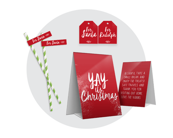 Christmas Eve Santa Treats Tent Card Labels