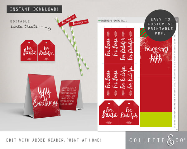 Christmas Eve Santa Treats Tent Card Labels 02