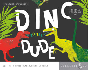 Dino Dude Wall Art 03