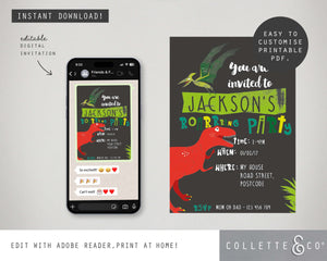 Dinosaur Digital Party Invitation 02