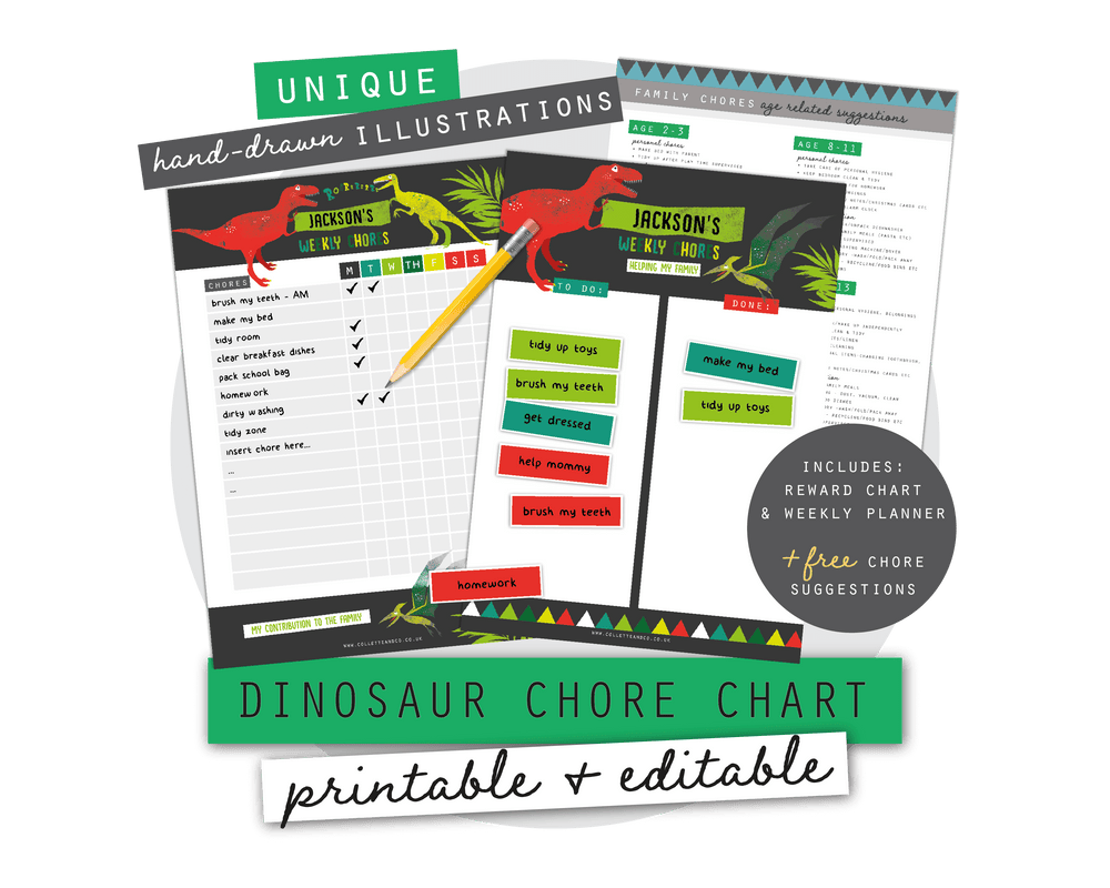 Dinosaur Kids Chore Chart
