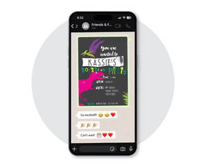 Dinosaur Pink Digital Party Invitation