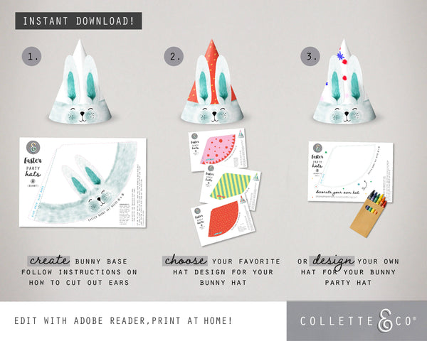 Easter Bunny Printable Party Hat 04