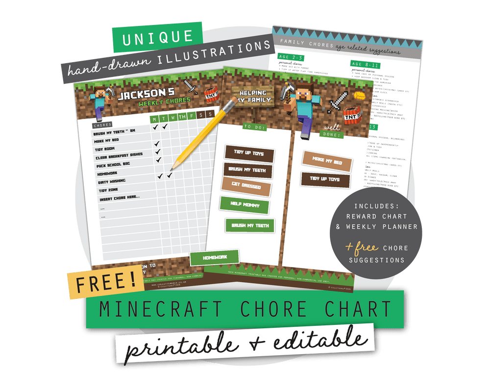 Free Minecraft Chore Chart