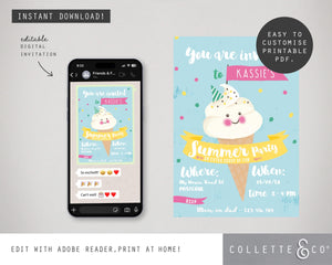 Ice-cream Digital Party Invitation