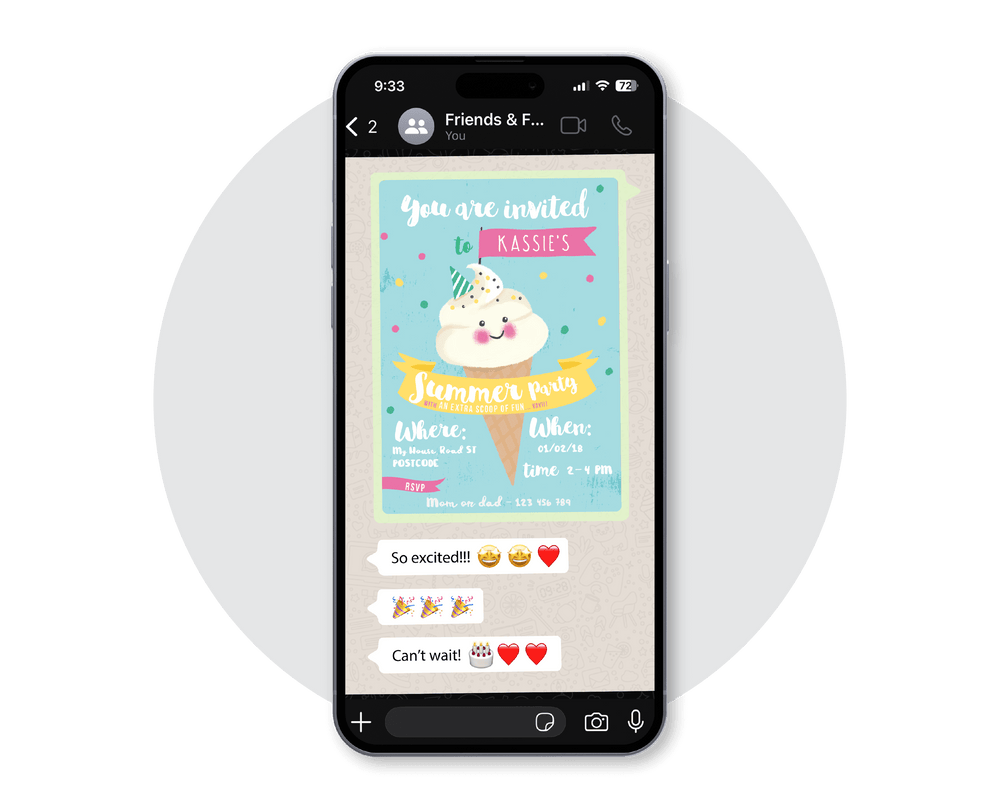 Ice-cream Digital Party Invitation