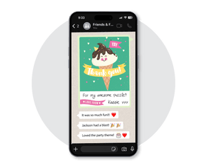 Ice-cream Digital Party Thank You Card