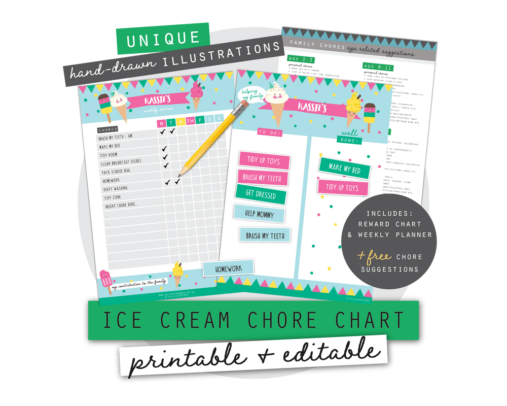Ice Cream Kids Chore Chart