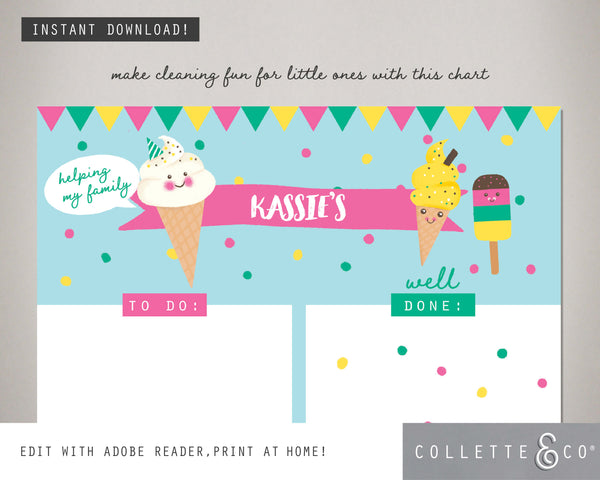 Ice Cream Kids Chore Chart 04