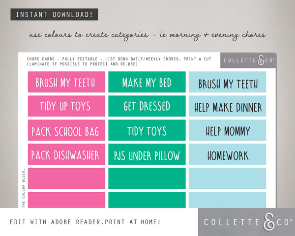 Ice Cream Kids Chore Chart 06