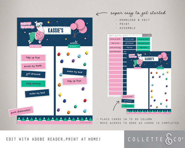 Llama Kids Chore Chart 07