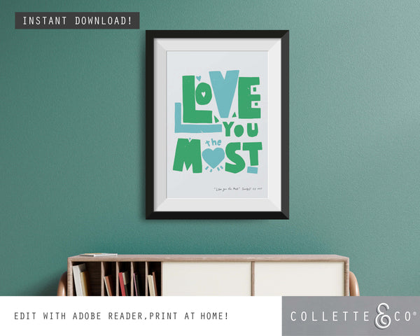 Love You the Most Wall Art 03