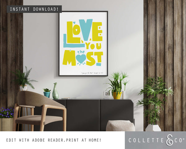 Love You the Most Wall Art 06