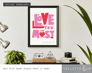 Love You the Most Wall Art 09