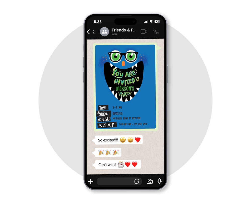 Monster Digital Party Invitation