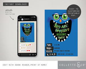 Monster Digital Party Invitation 02