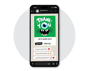Monster Digital Party Thank you Card
