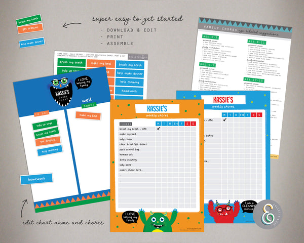 Monster Kids Chore Chart 02