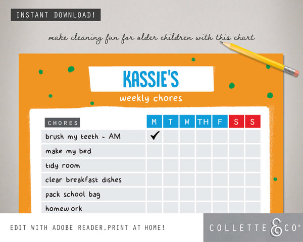Monster Kids Chore Chart 05