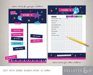 Narwhal Kids Chore Chart