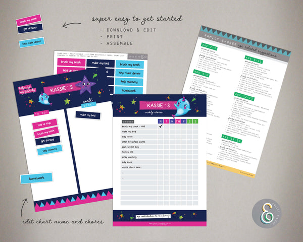 Narwhal Kids Chore Chart 02