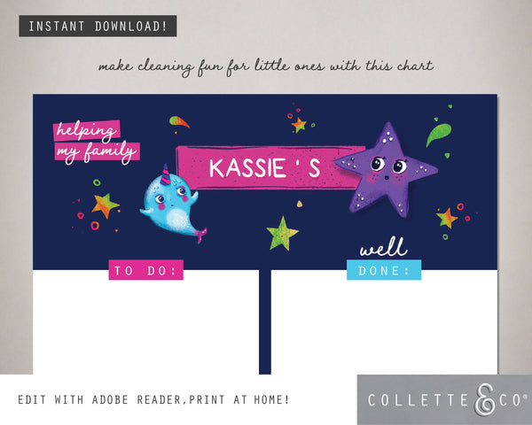 Narwhal Kids Chore Chart 03