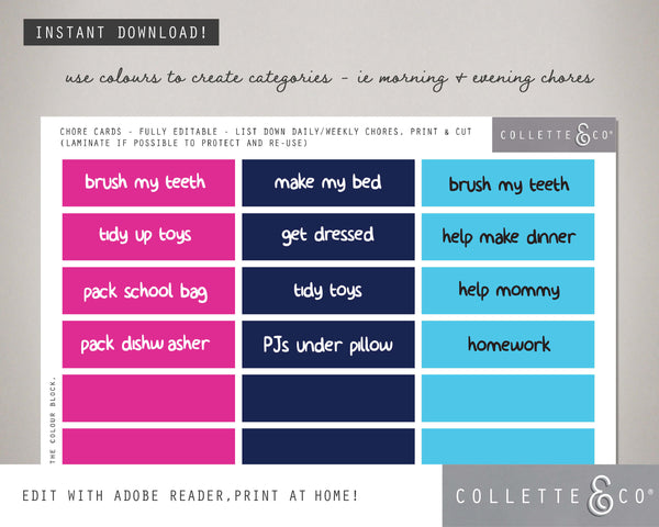 Narwhal Kids Chore Chart 05
