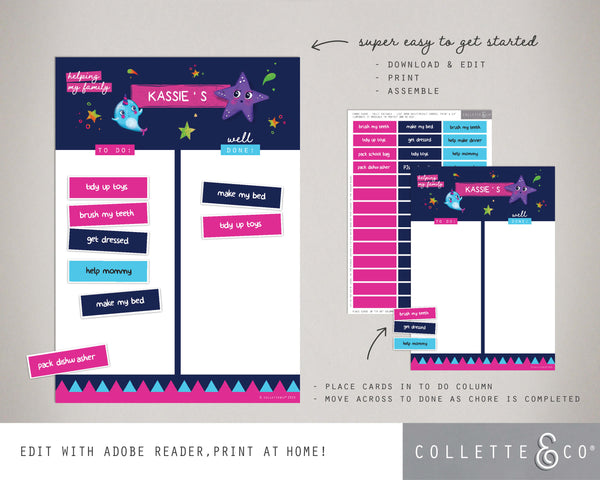 Narwhal Kids Chore Chart 07