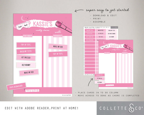 Pamper Kids Chore Chart Planner