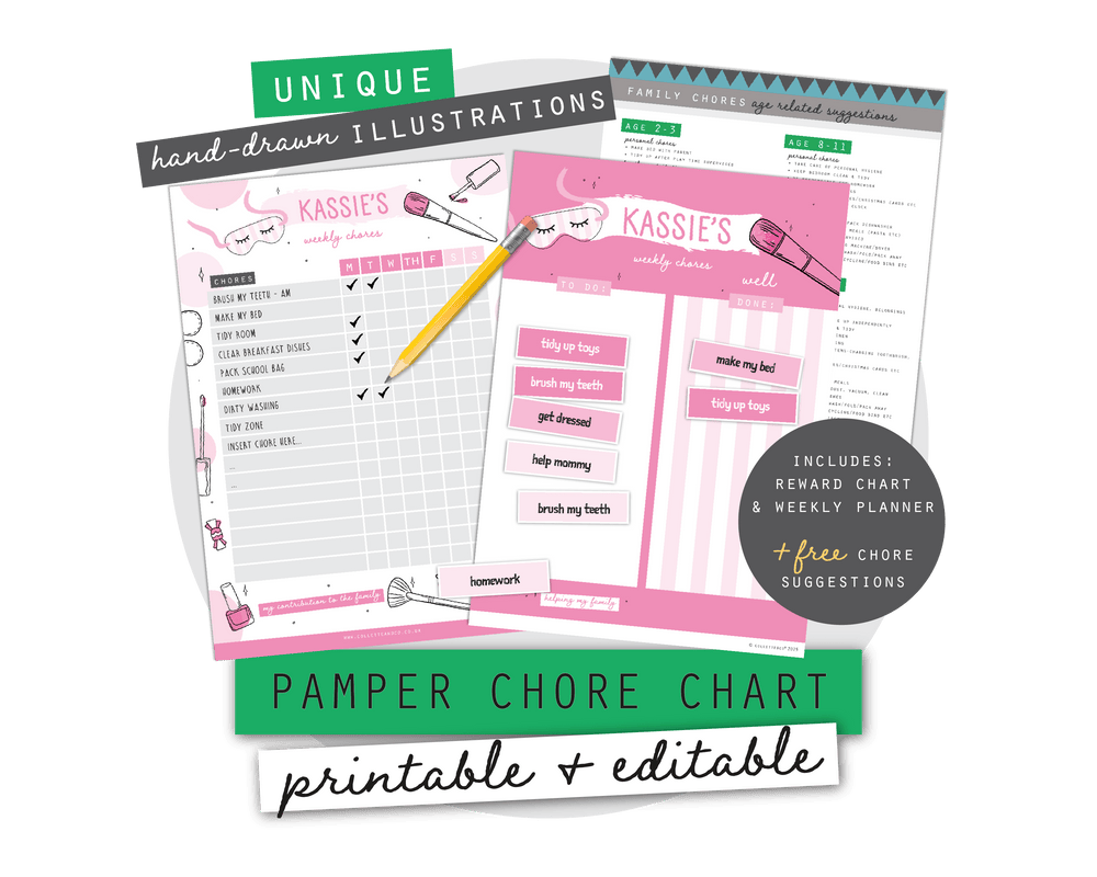 Pamper Kids Chore Chart Planner
